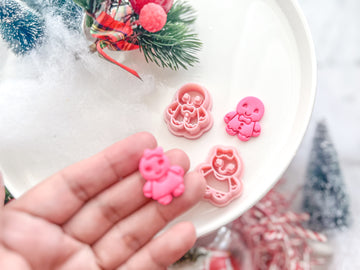 Christmas Gingerbread Boy Gingerbread Girl Pair Polymer Clay Cutter